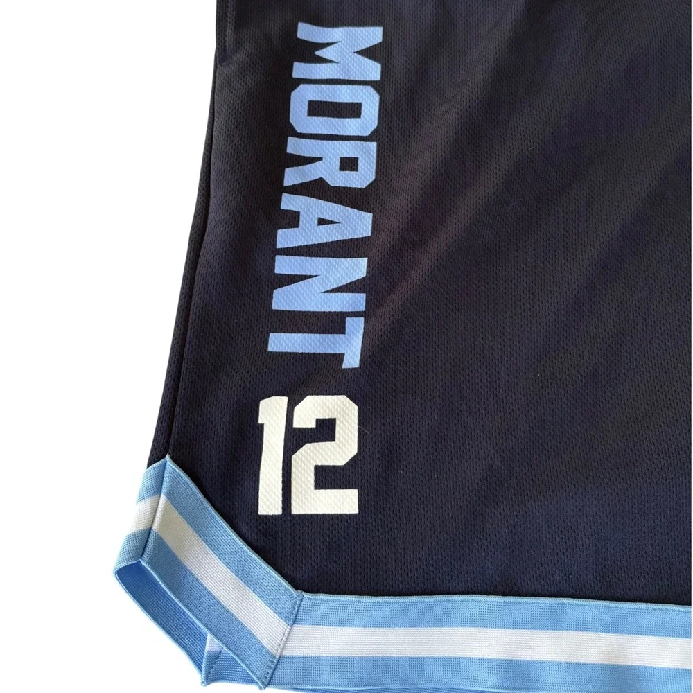 Ja Morant Memphis Grizzlies NBA Basketball Shorts Mens XL Blue UNK Mesh #12